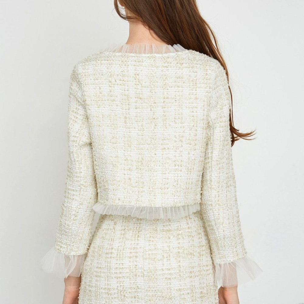 J.ING Kyrah Beige Lace Blazer - Picture 3 of 7
